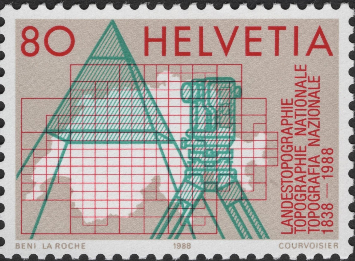SCG2625 - Switzerland 1988 National Topography Sesquicentennial Stamp