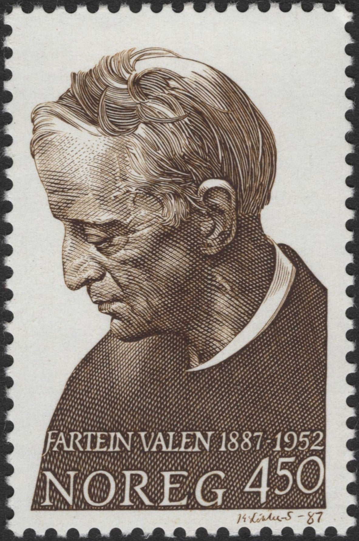 SCG2656 - Norway 1987 – Fartein Valen Commemorative Stamp