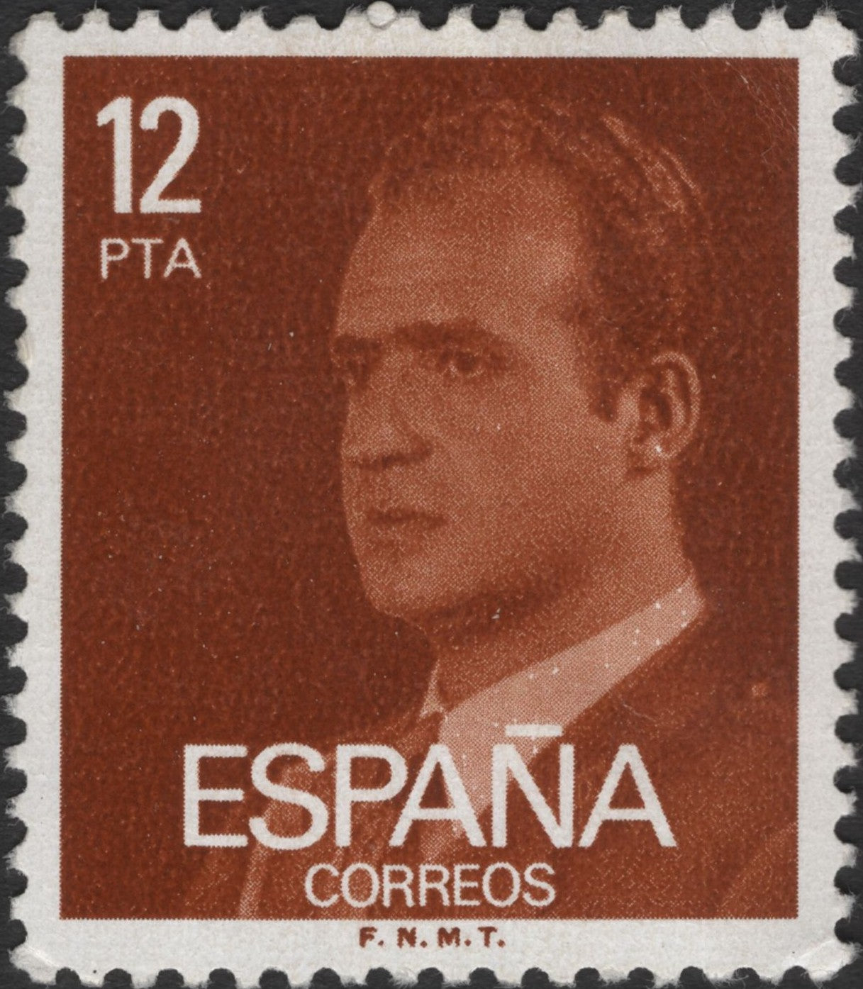 SCG2671 - Spain 12 Ptas King Juan Carlos I Stamp (Brown)