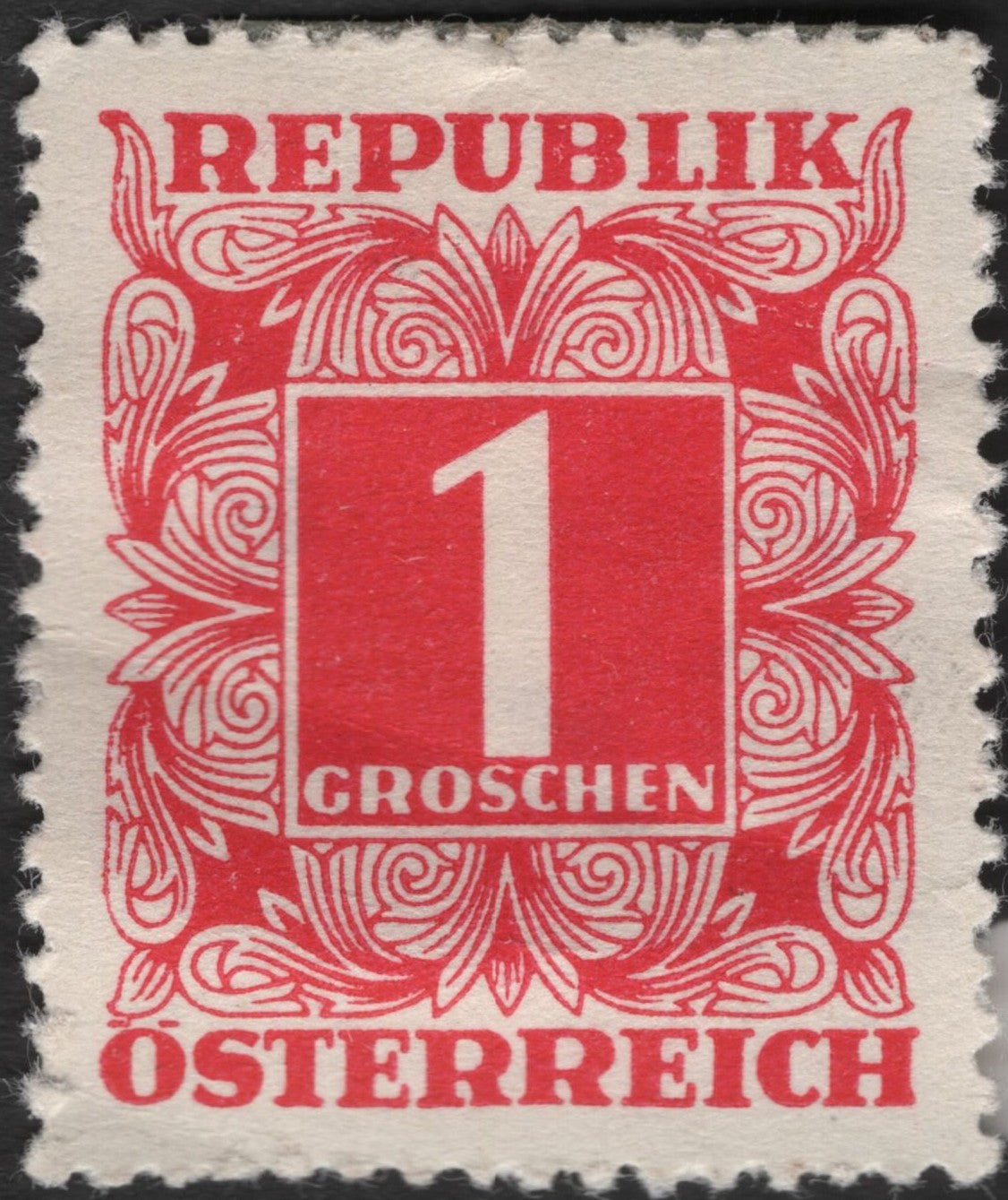 SCG2672 - Austria 1 Groschen Red Definitive Stamp (Post-WWII)