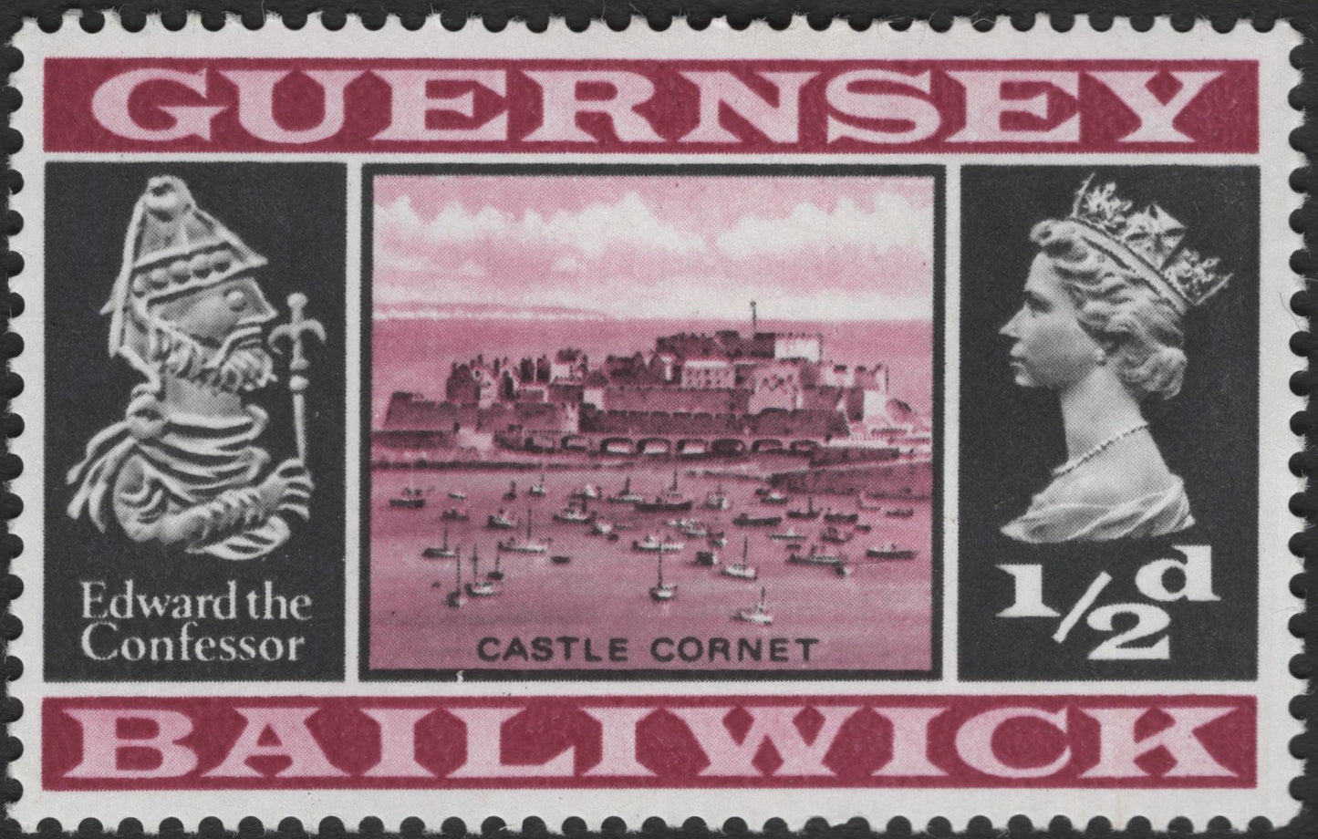 SCG2677 - Guernsey ½d Castle Cornet & Edward the Confessor Stamp (Bailiwick Issue)