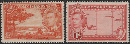 SCG2704 - Cayman Islands KGVI Definitives – Beach View & Island Map (1938-1949)