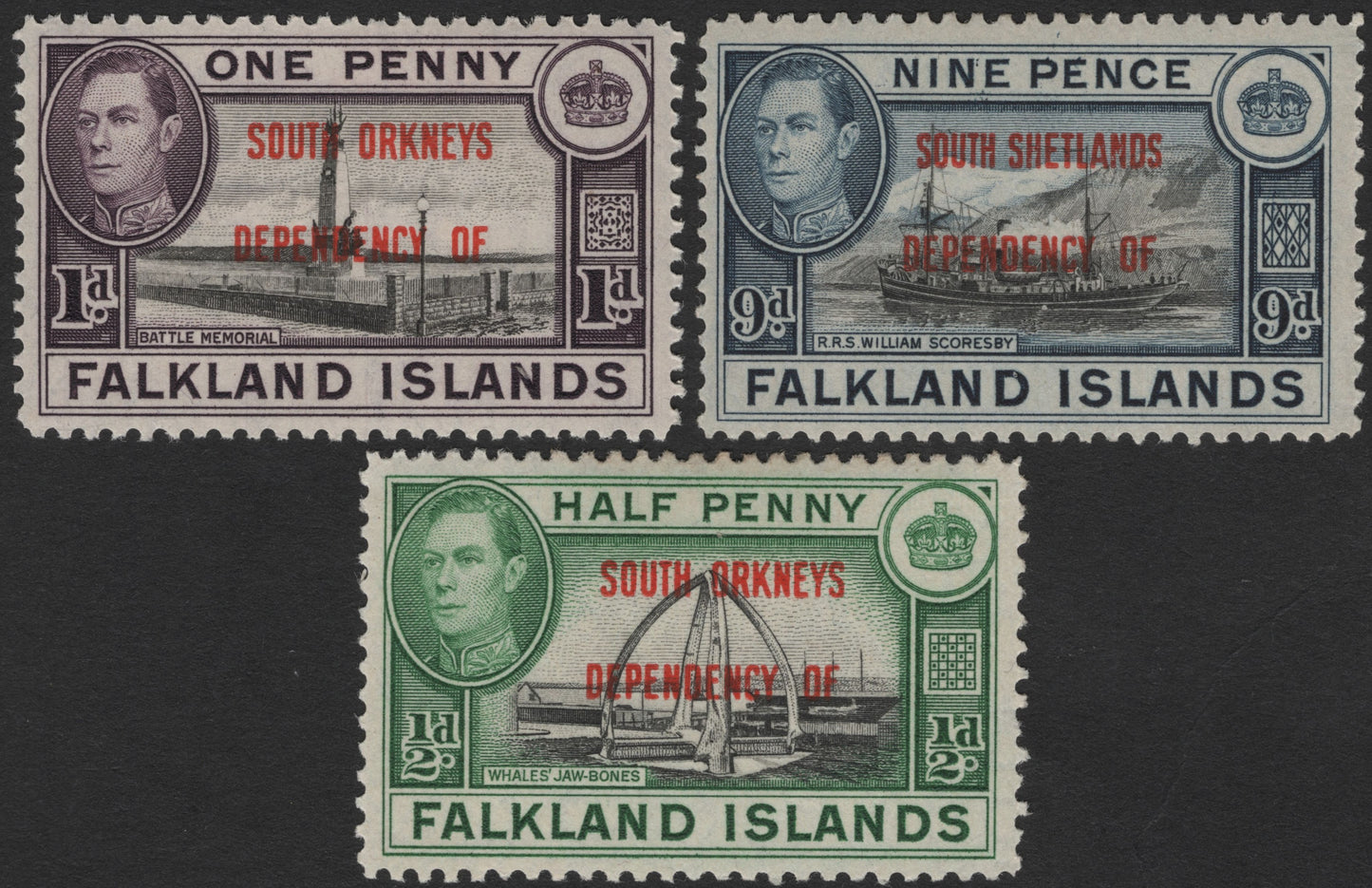 SCG2705 - Falkland Islands Dependencies Overprint Set – King George VI Era