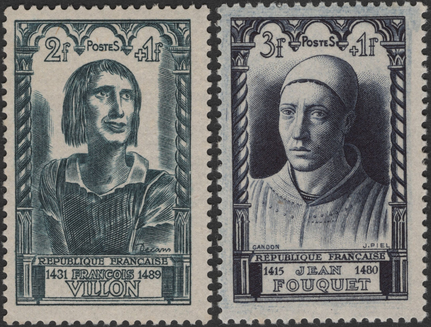 SCG2691 - France 1941 François Villon & Jean Fouquet Semi-Postal Stamps