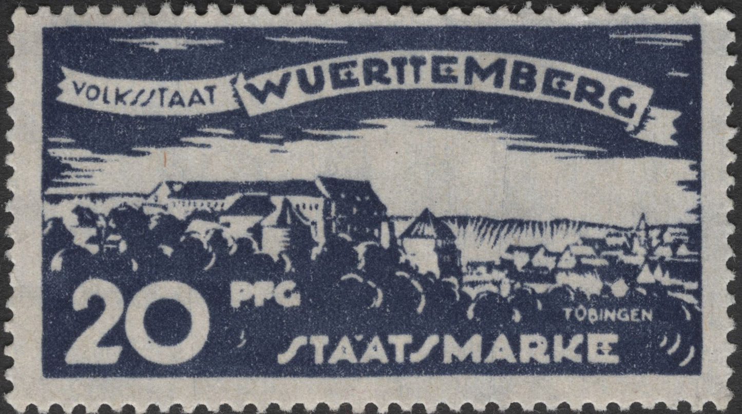 SCG2690 - Württemberg State Scenic Views Set – 10–30 Pfennig (Stuttgart, Tübingen, Ulm, Ellwangen)