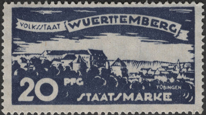 SCG2690 - Württemberg State Scenic Views Set – 10–30 Pfennig (Stuttgart, Tübingen, Ulm, Ellwangen)