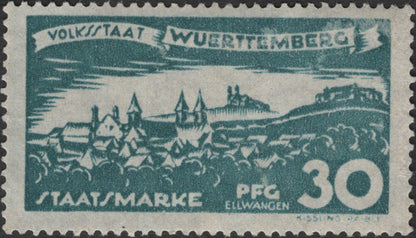 SCG2690 - Württemberg State Scenic Views Set – 10–30 Pfennig (Stuttgart, Tübingen, Ulm, Ellwangen)