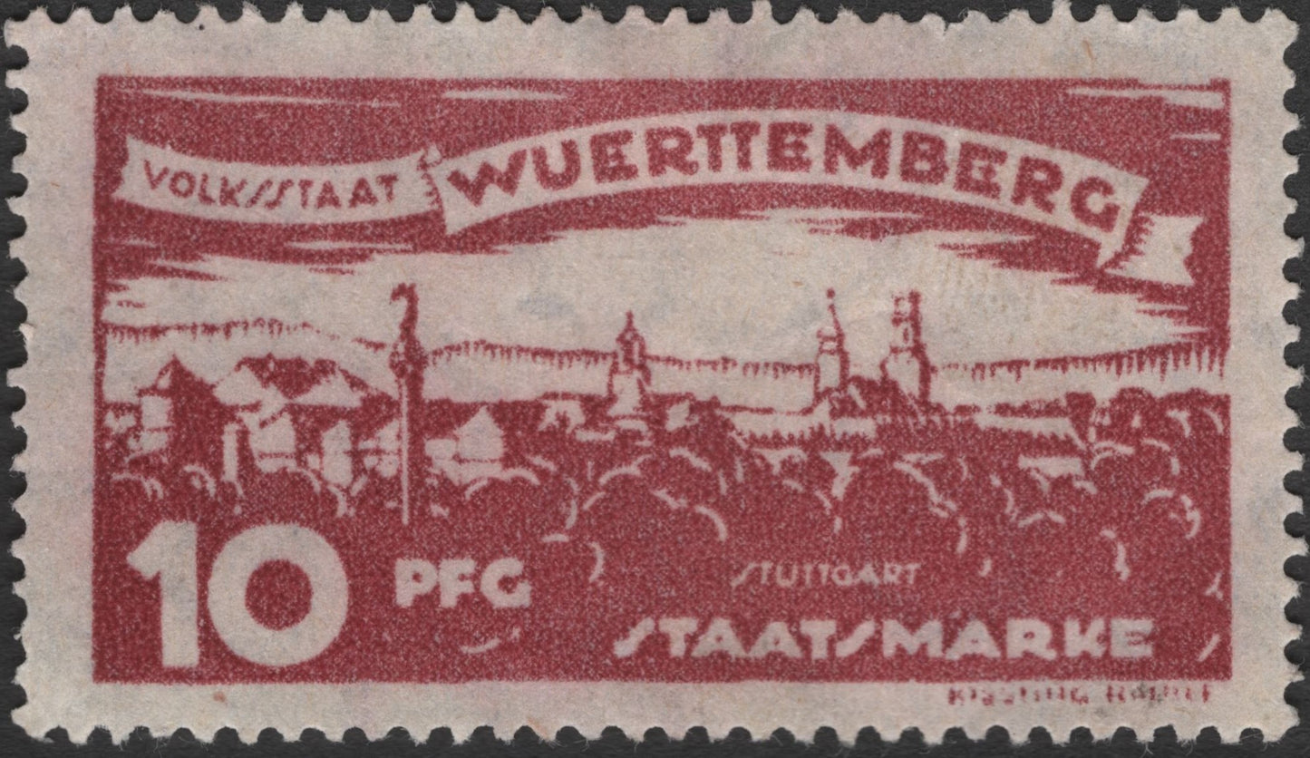 SCG2690 - Württemberg State Scenic Views Set – 10–30 Pfennig (Stuttgart, Tübingen, Ulm, Ellwangen)