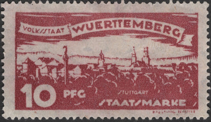 SCG2690 - Württemberg State Scenic Views Set – 10–30 Pfennig (Stuttgart, Tübingen, Ulm, Ellwangen)