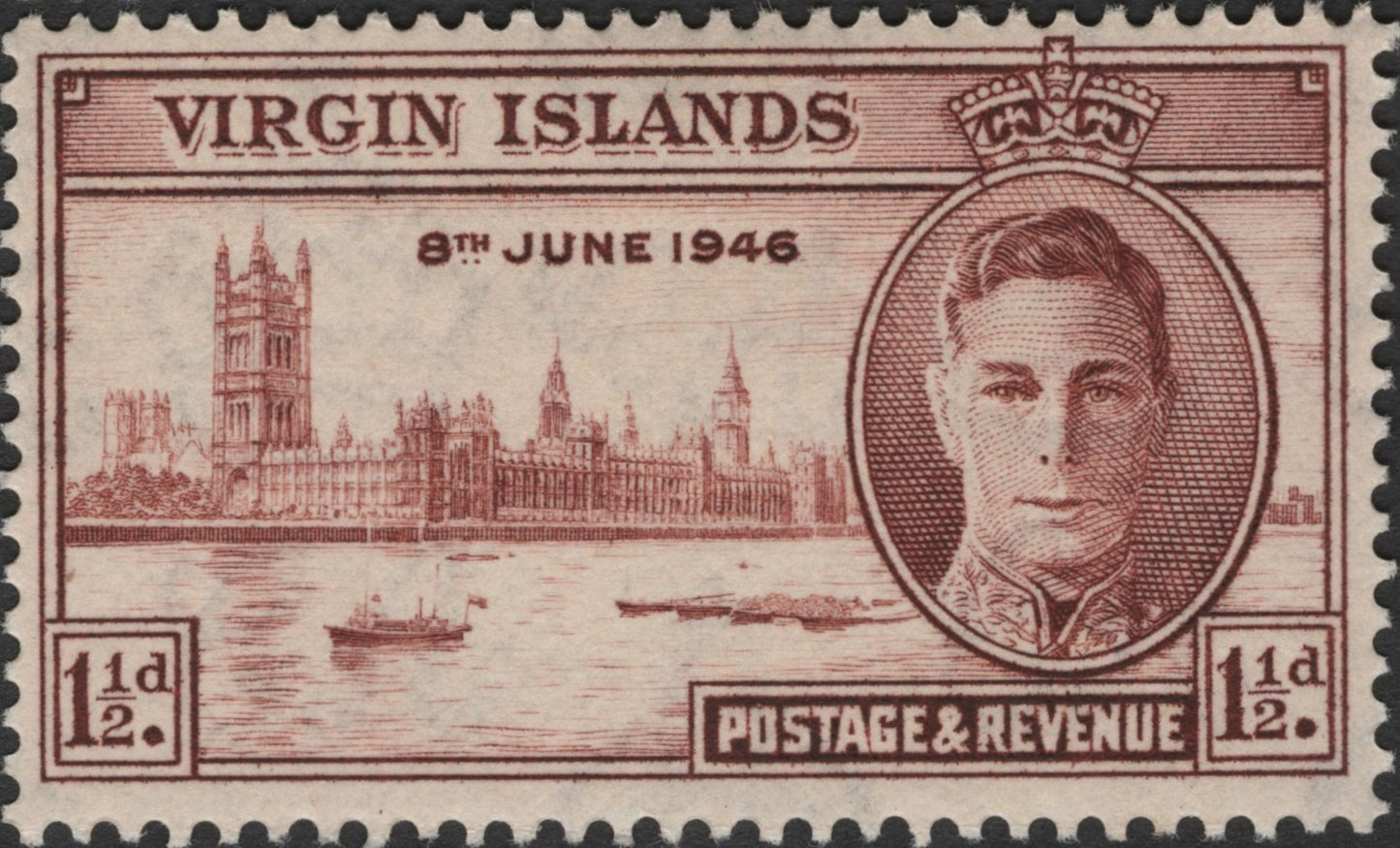SCG2697 - 1946 Virgin Islands Victory Stamp – King George VI & Westminster