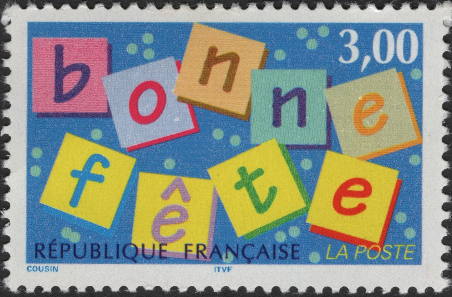 SCG2740 - France 1997 “Bonne Fête” Greetings Stamp – 3.00 Francs