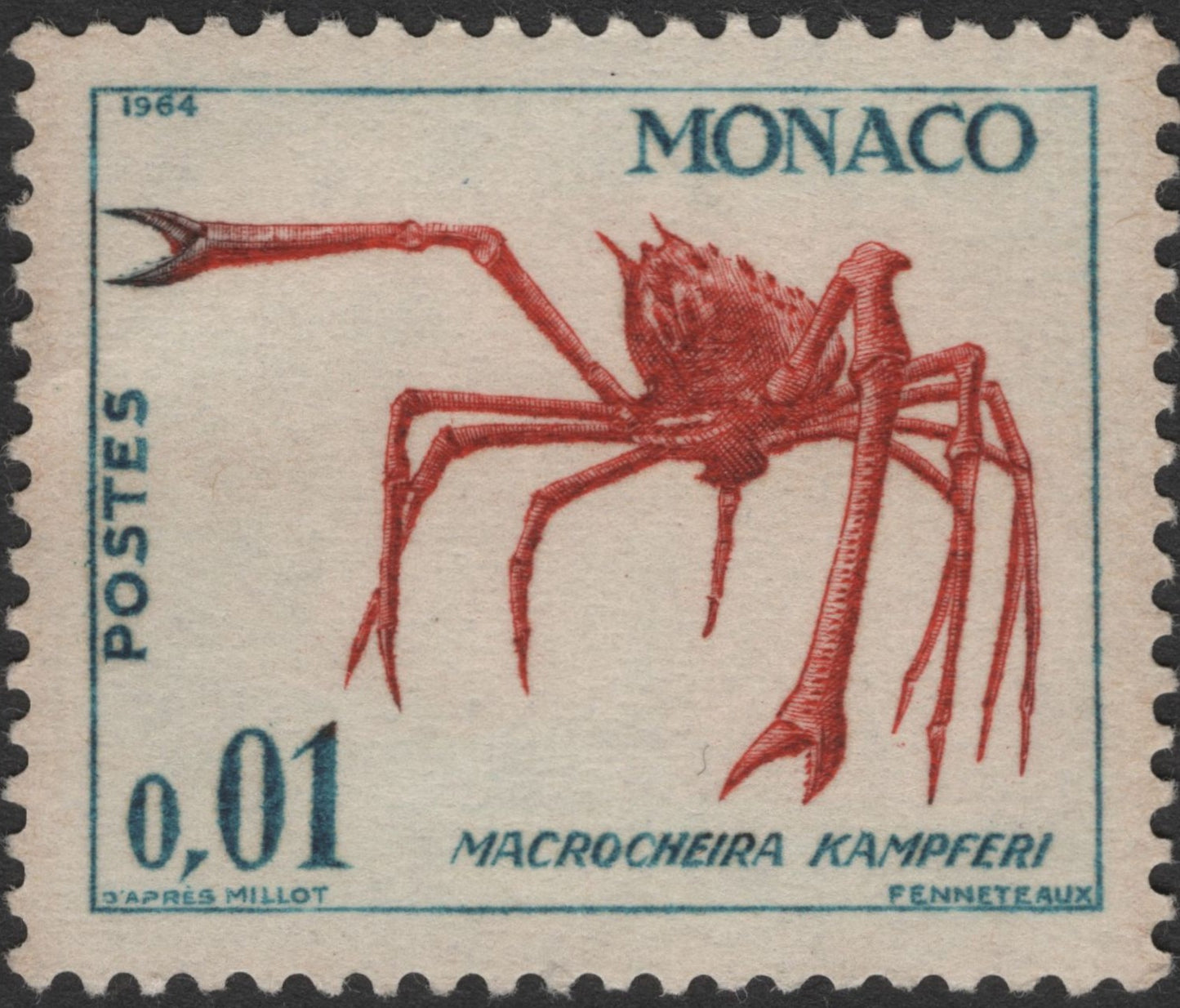 SCG2764 - Monaco 1964 Japanese Spider Crab Stamp – Macrocheira kaempferi