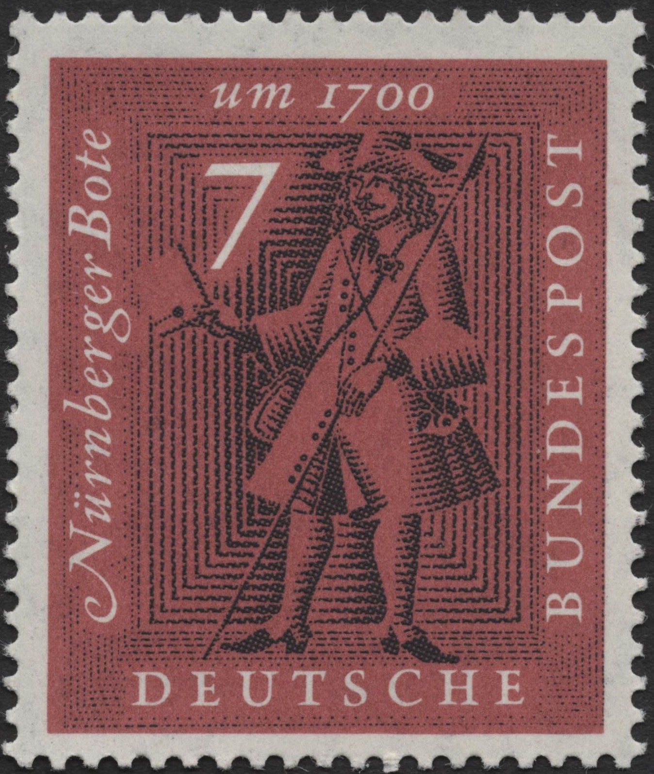 SCG2784 - Germany 1951 "Nürnberger Bote" Stamp – 7 Pfennig