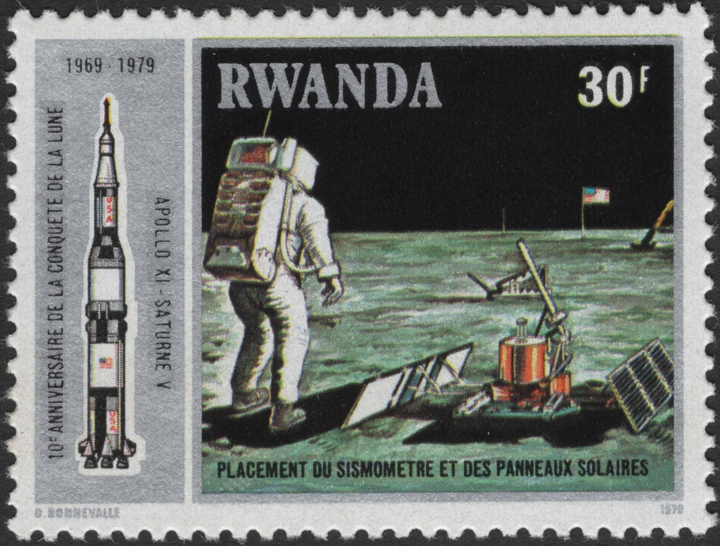 SCG2850 - Rwanda 1979 – 10th Anniversary of the Moon Landing (Apollo XI)