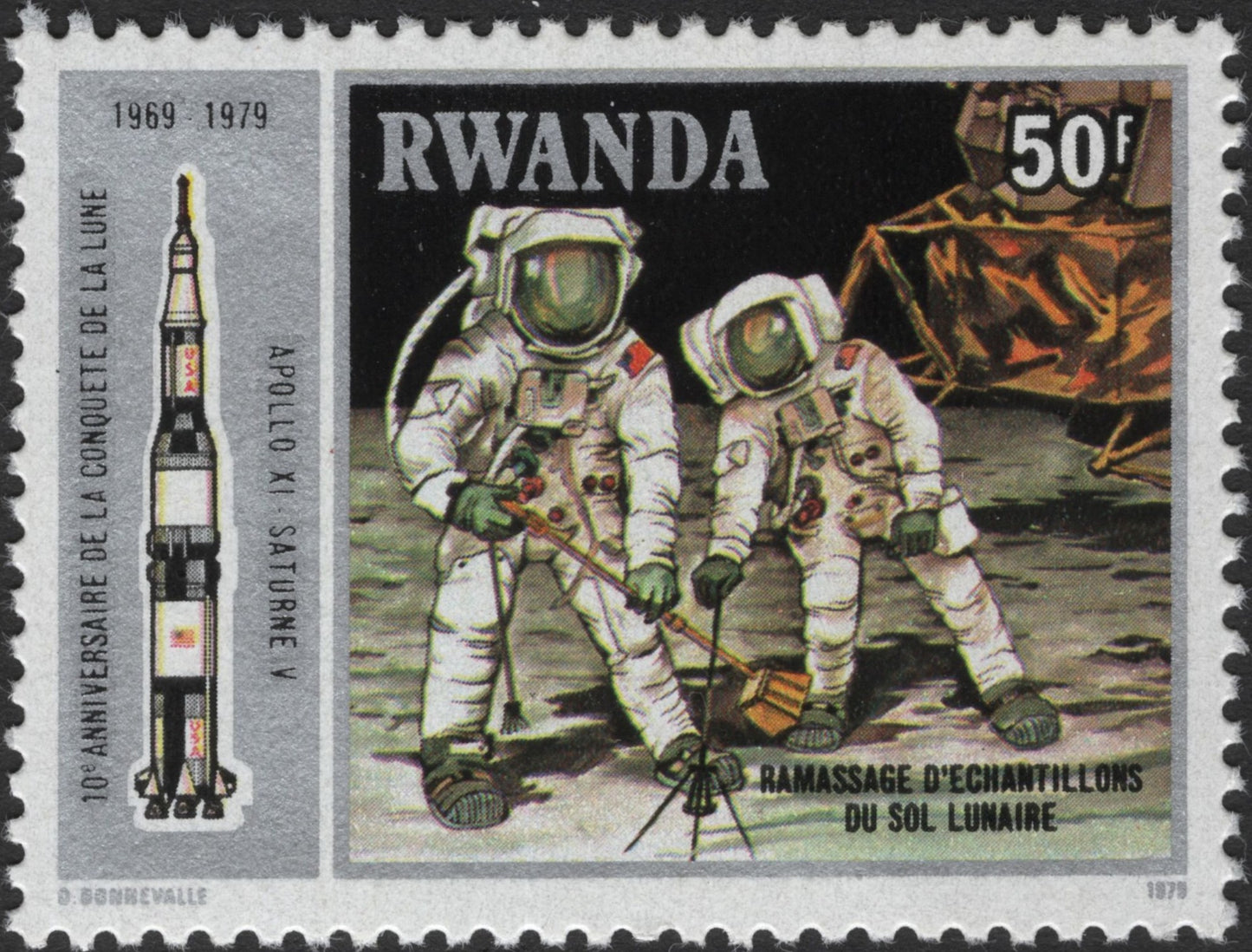 SCG2850 - Rwanda 1979 – 10th Anniversary of the Moon Landing (Apollo XI)