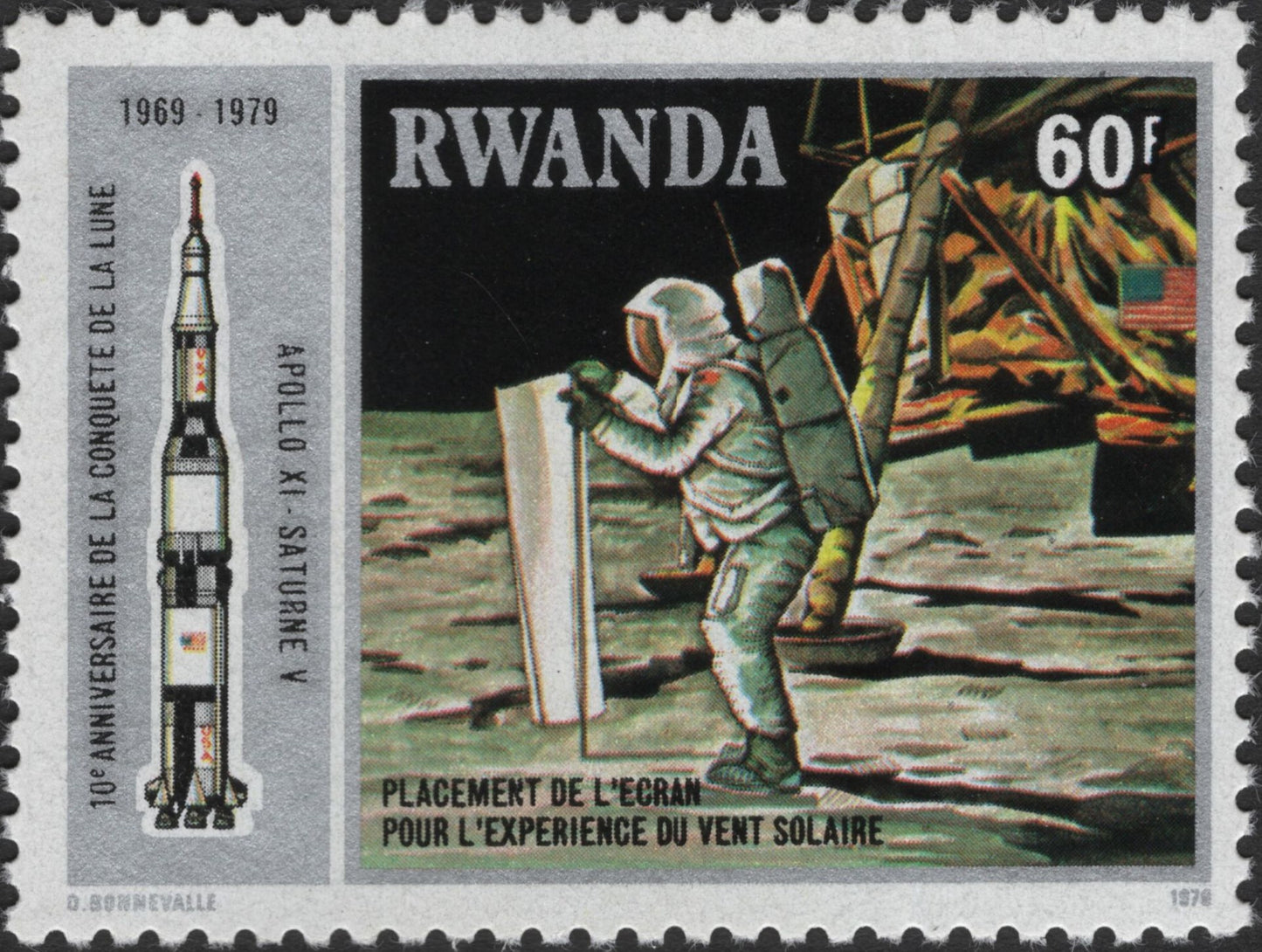 SCG2850 - Rwanda 1979 – 10th Anniversary of the Moon Landing (Apollo XI)