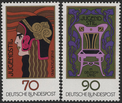 SCG2854 - Germany 1977 – Jugendstil Art Nouveau Series (70 Pf & 90 Pf)
