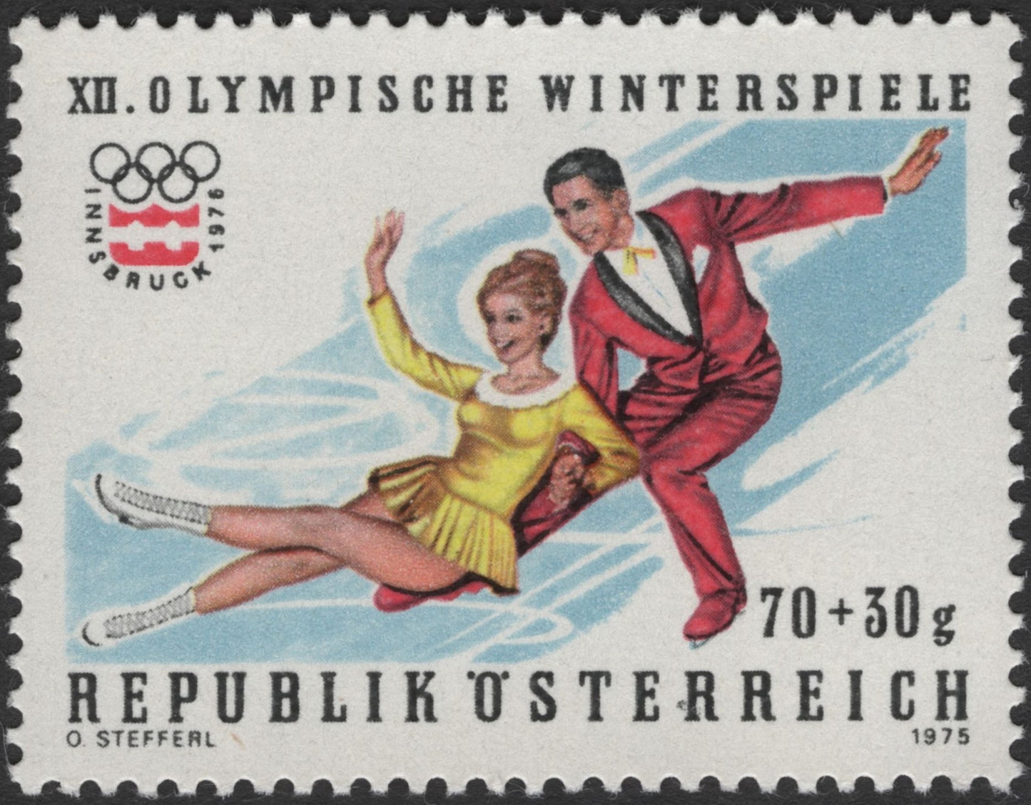 SCG2860 - 1975 Austria Stamp – XII Olympic Winter Games Innsbruck (Figure Skating)