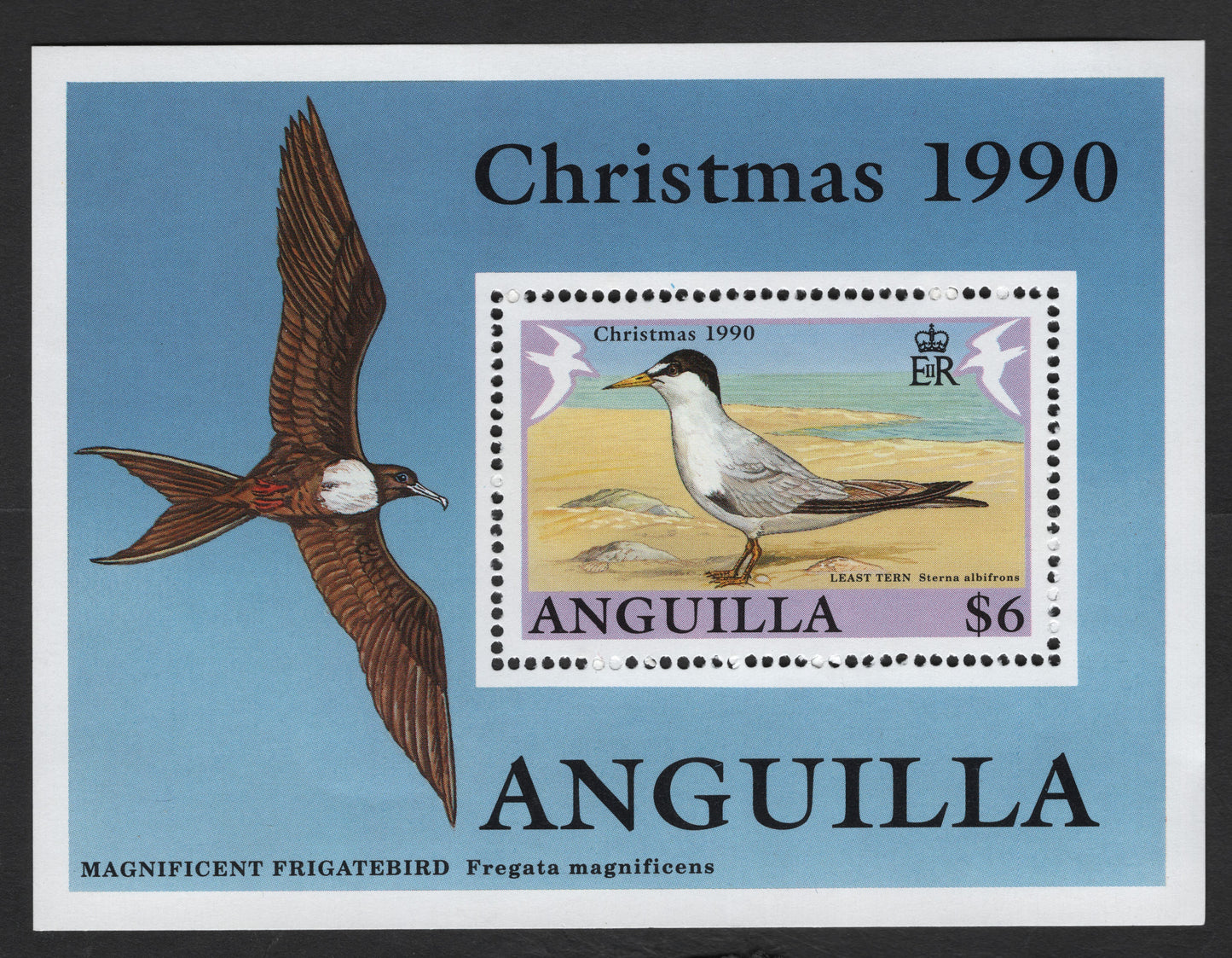 SCG2894 - Anguilla 1990 Christmas Miniature Sheet – Least Tern & Magnificent Frigatebird