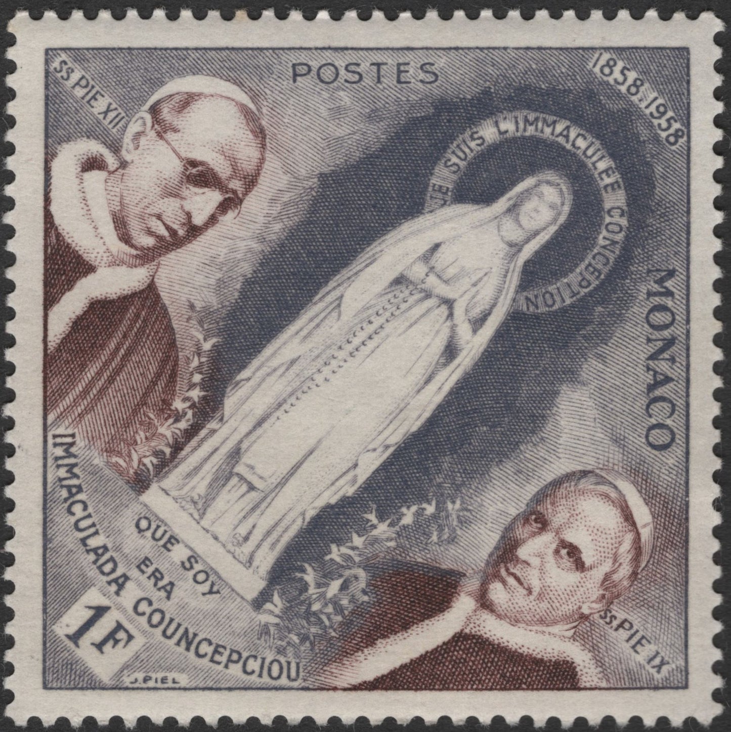 SCG2966 - Monaco 1958 – Immaculate Conception Centenary Stamp