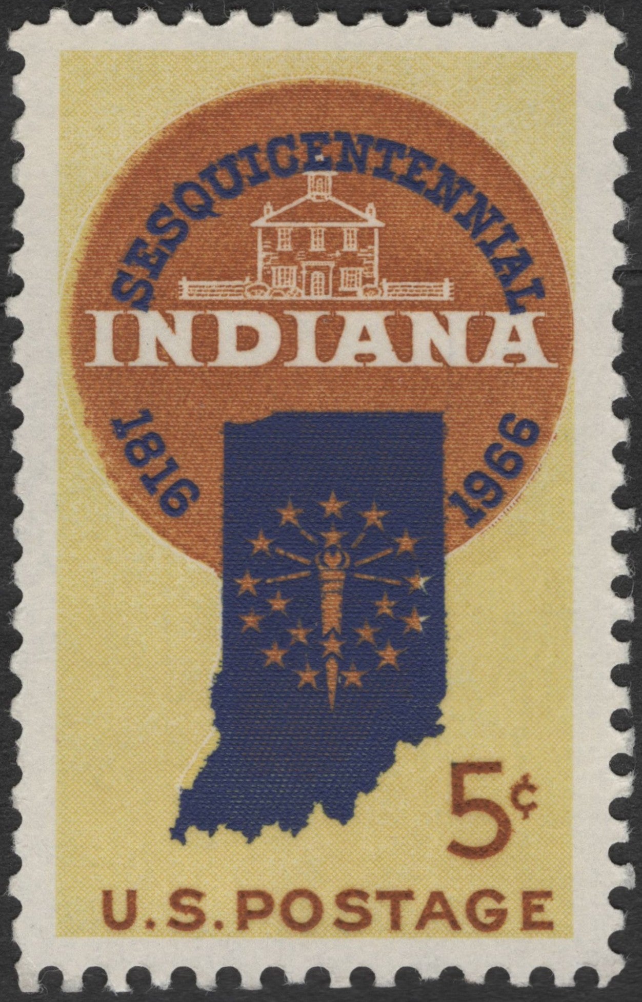 SCG2950 -  USA 1966 Indiana Statehood Sesquicentennial Stamp