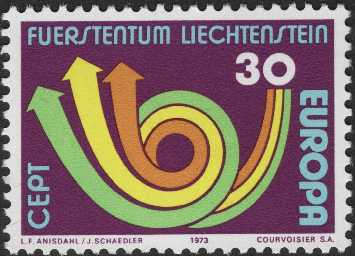 SCG2971 - Liechtenstein 1973 CEPT Europa Stamp – Arrows of Progress