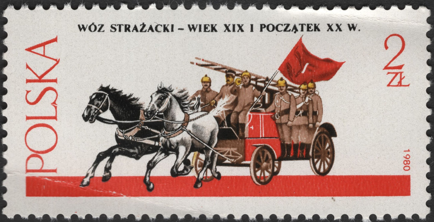 SCG2914 - Poland 1980 Fire Brigade Wagon Stamp