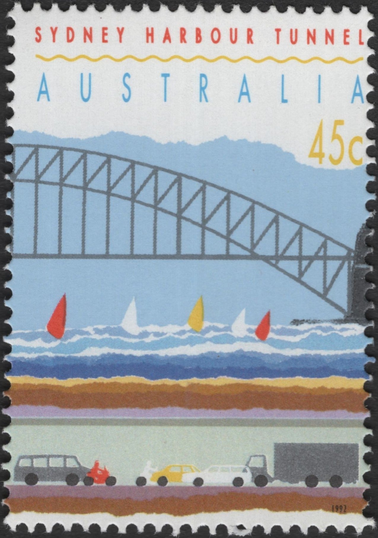 SCG3002 - Australia 1992 – Sydney Harbour Tunnel 45c Stamp