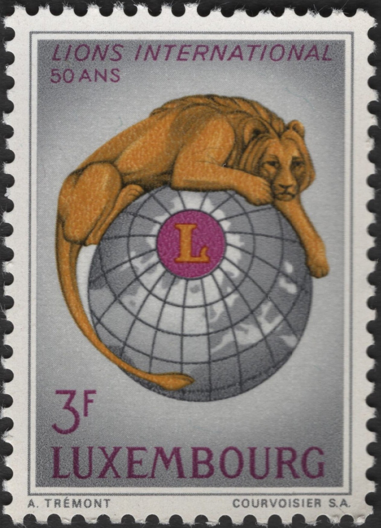 SCG3008 -  Luxembourg 1967 – Lions International 50th Anniversary Stamp