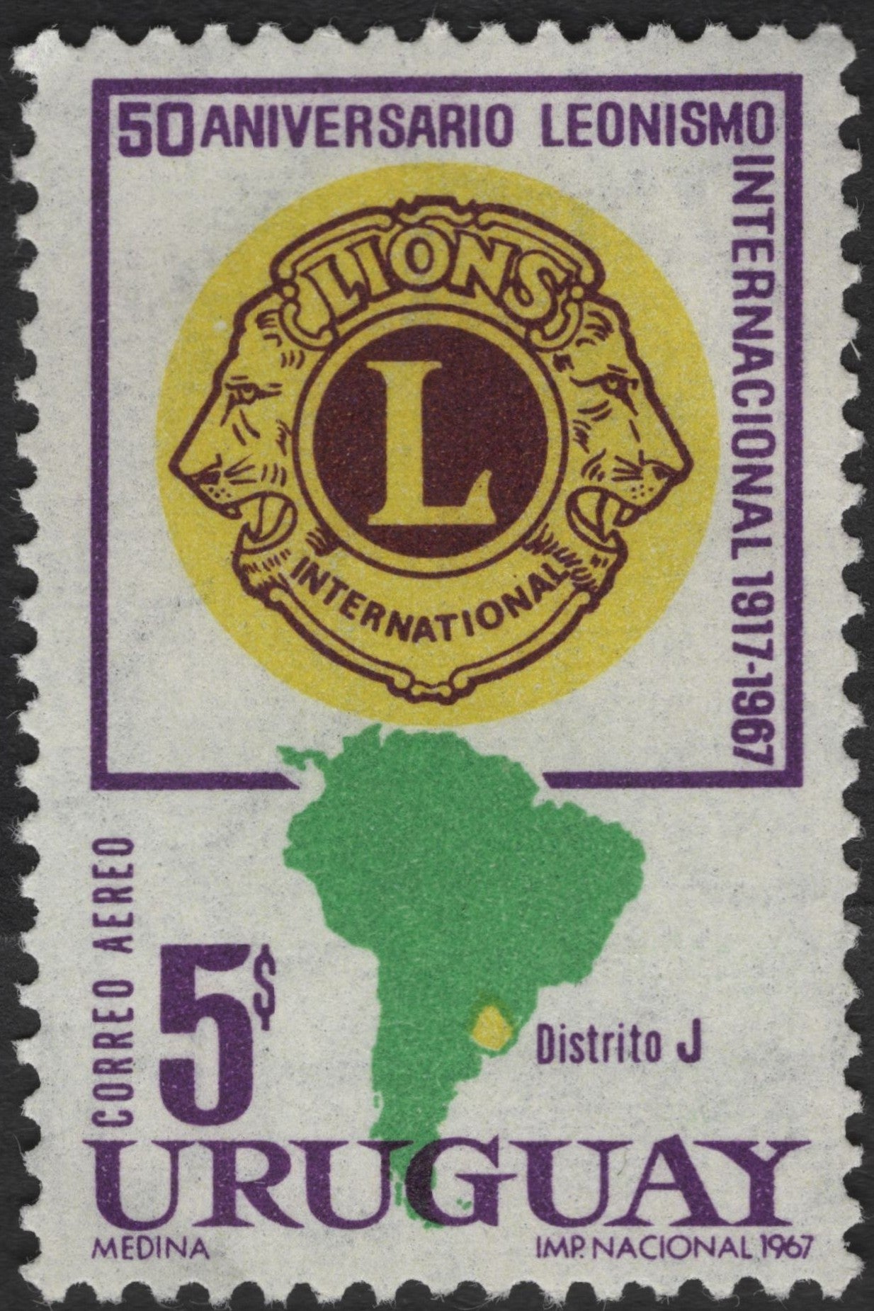 SCG2993 - Uruguay 1967 – 50th Anniversary of Lions International