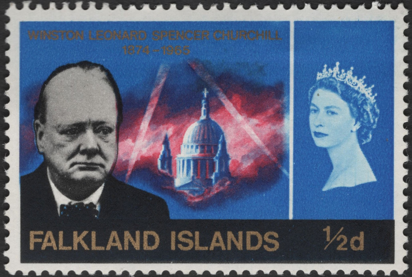 SCG3030 -  Falkland Islands ½d Winston Churchill Memorial Stamp (1965)