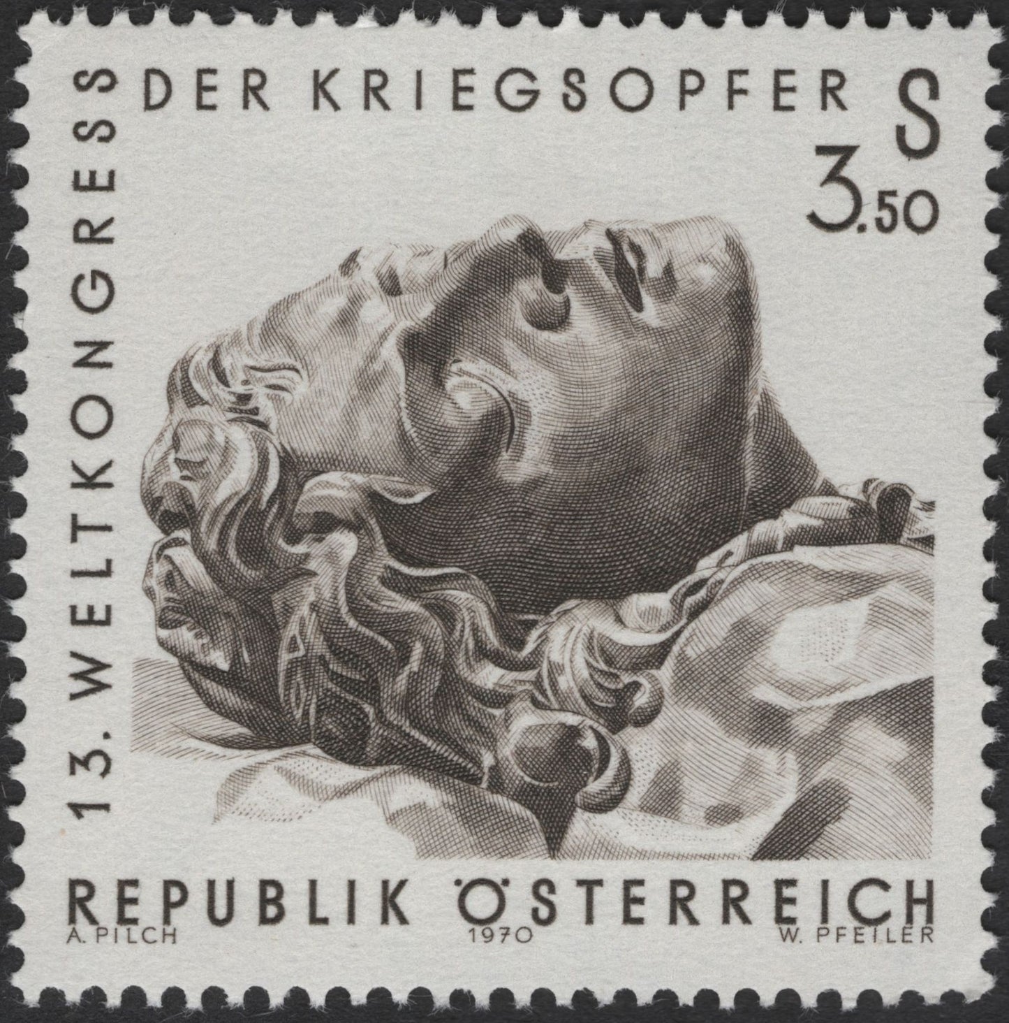 SCG3031 - Austria 1970 – 13th World Congress of War Victims Stamp