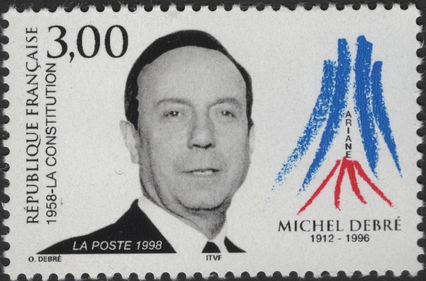 SCG3024 - France 1998 Michel Debré Commemorative Stamp
