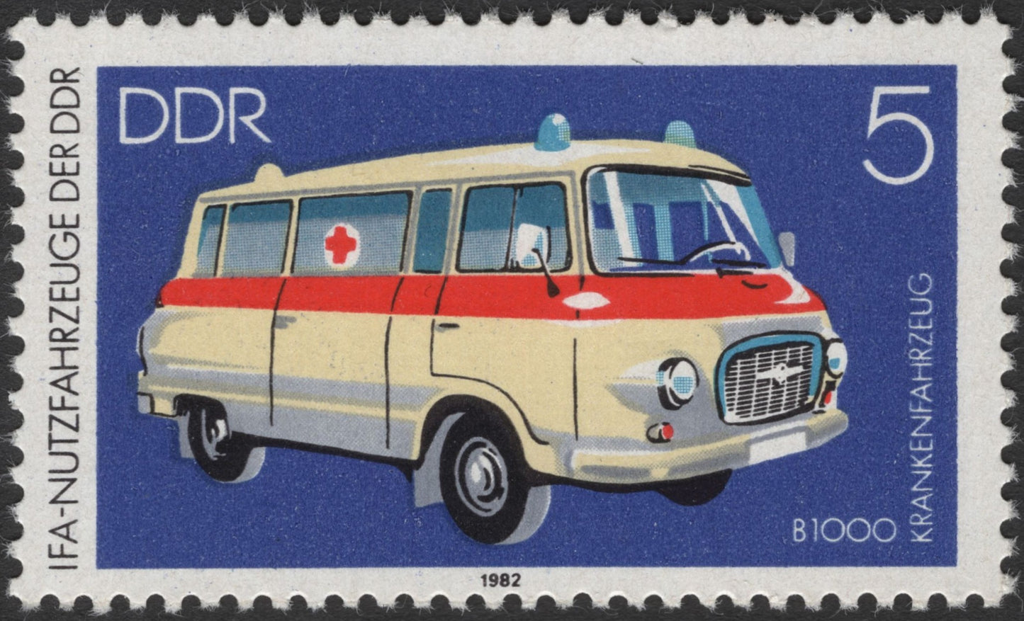 SCG3095 - East Germany 1982 Ambulance Stamp – IFA Nutzfahrzeuge Series