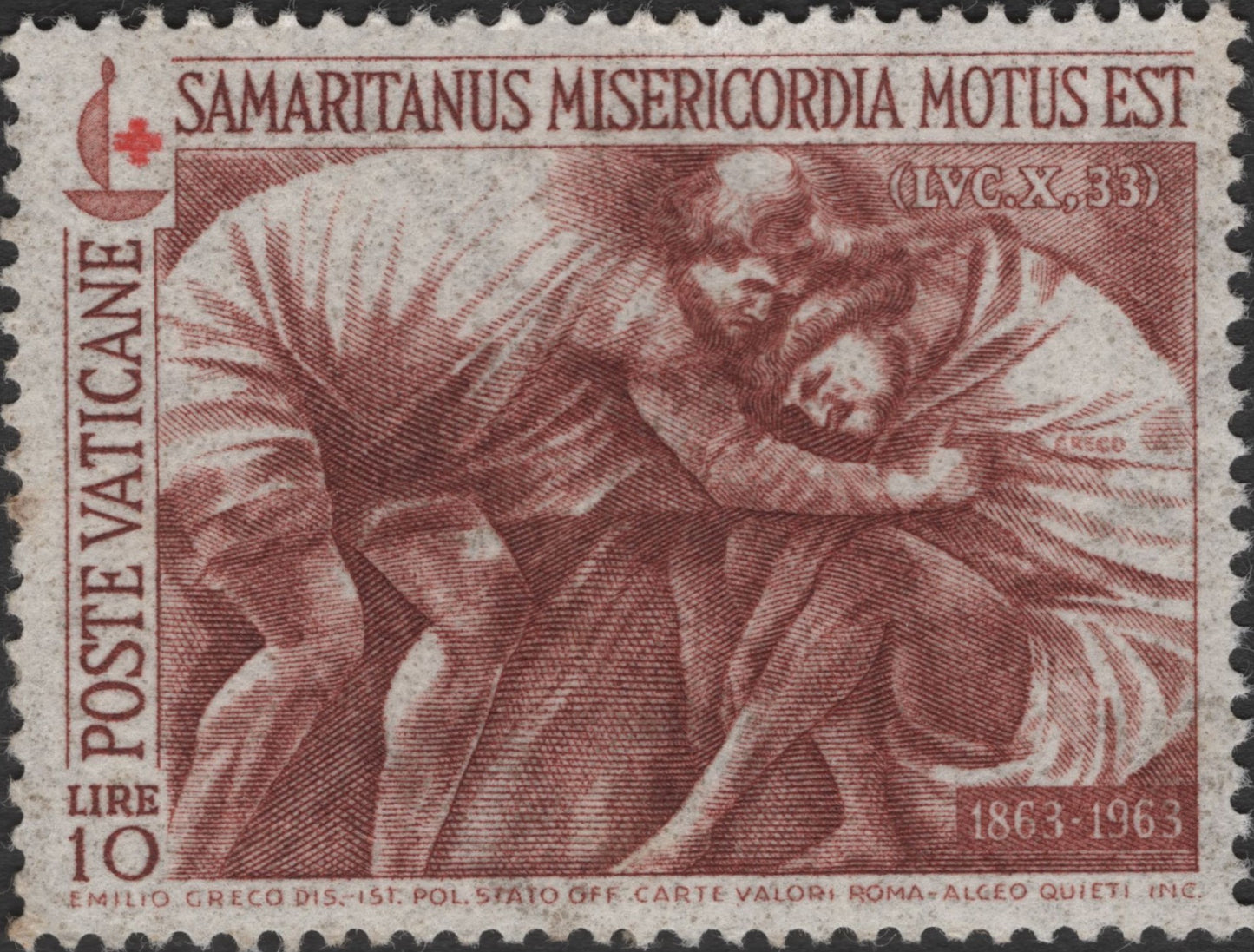 SCG3097 - Vatican City 1963 Red Cross Centenary – Good Samaritan