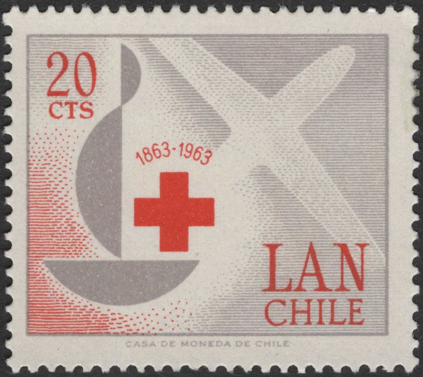SCG3071 - Chile 1963 Red Cross Centenary Stamp – LAN Chile