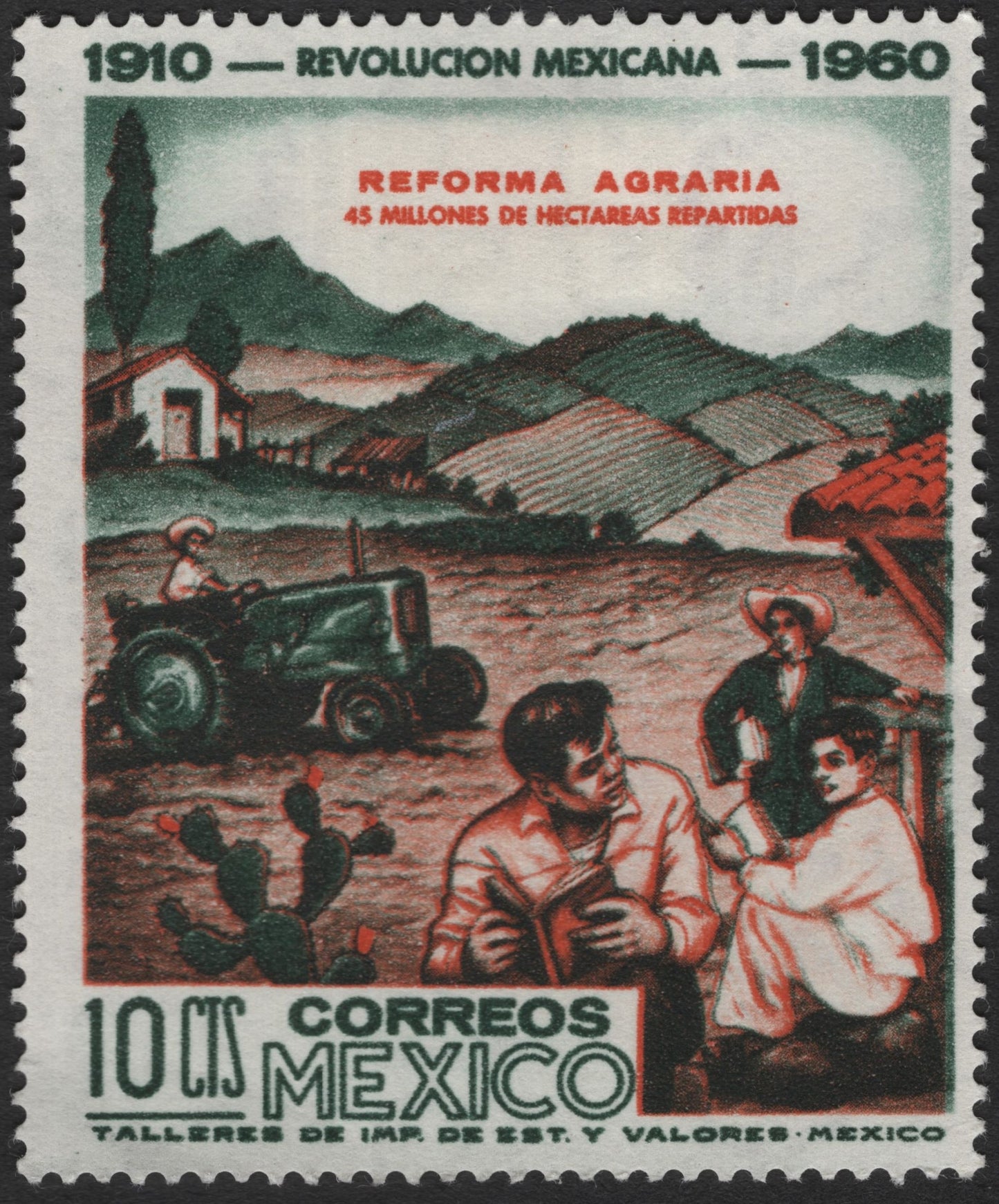 SCG3157 - Mexico 1960 Agrarian Reform Stamp – 50th Anniversary of the Mexican Revolution