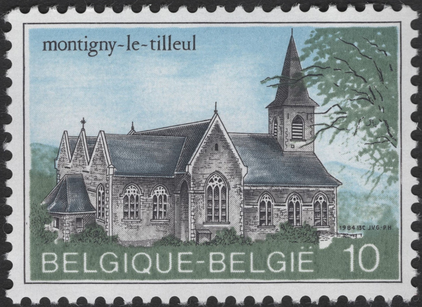 SCG3170 - Belgium 1984 Montigny-le-Tilleul Church Stamp