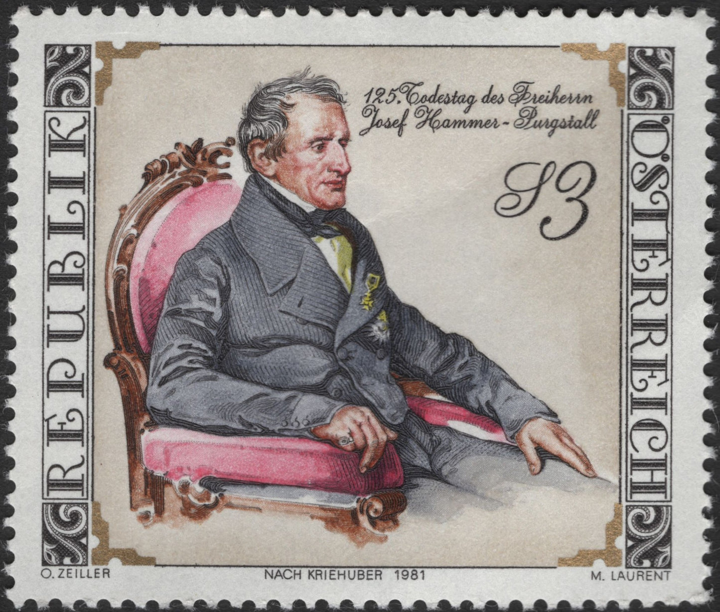 SCG3183 -  Austria 1981 – 125th Death Anniversary of Joseph von Hammer-Purgstall