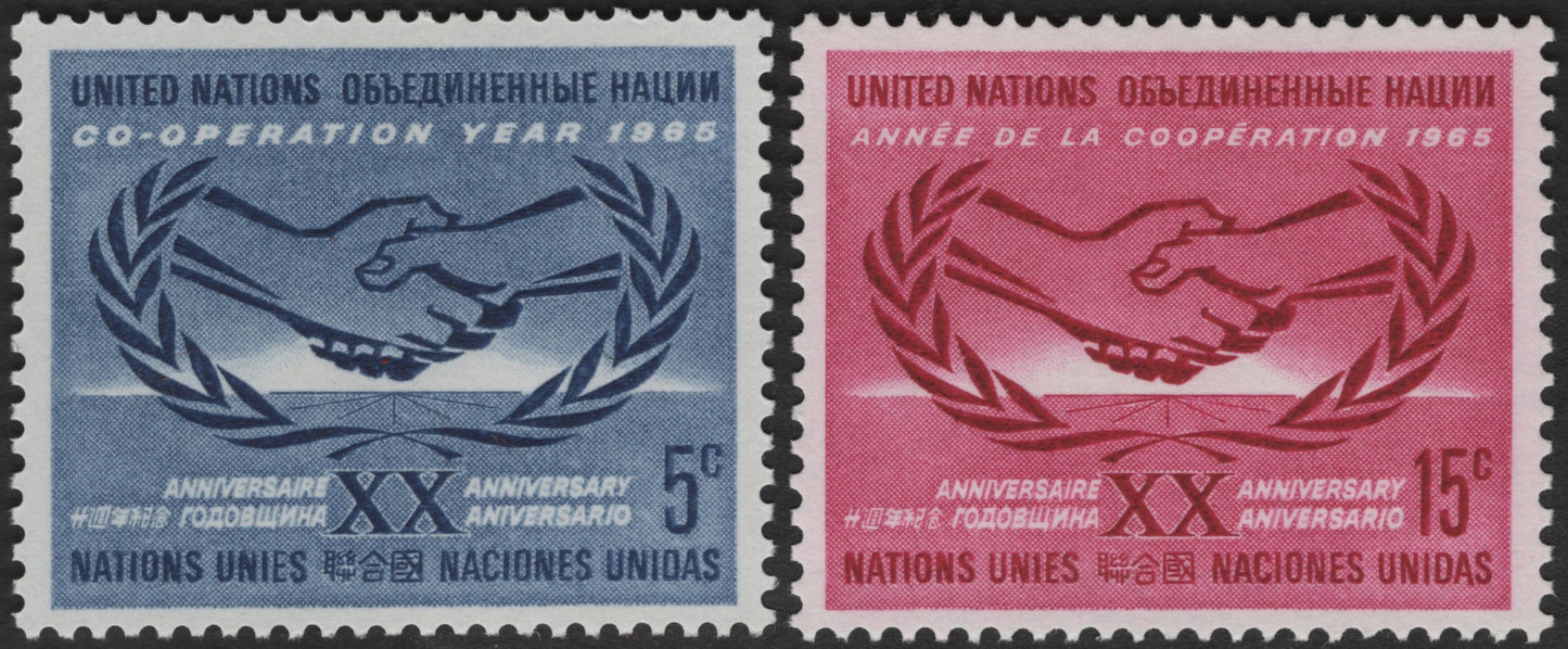 SCG3186 - United Nations 1965 Co-operation Year Stamps – 20th Anniversary Issue