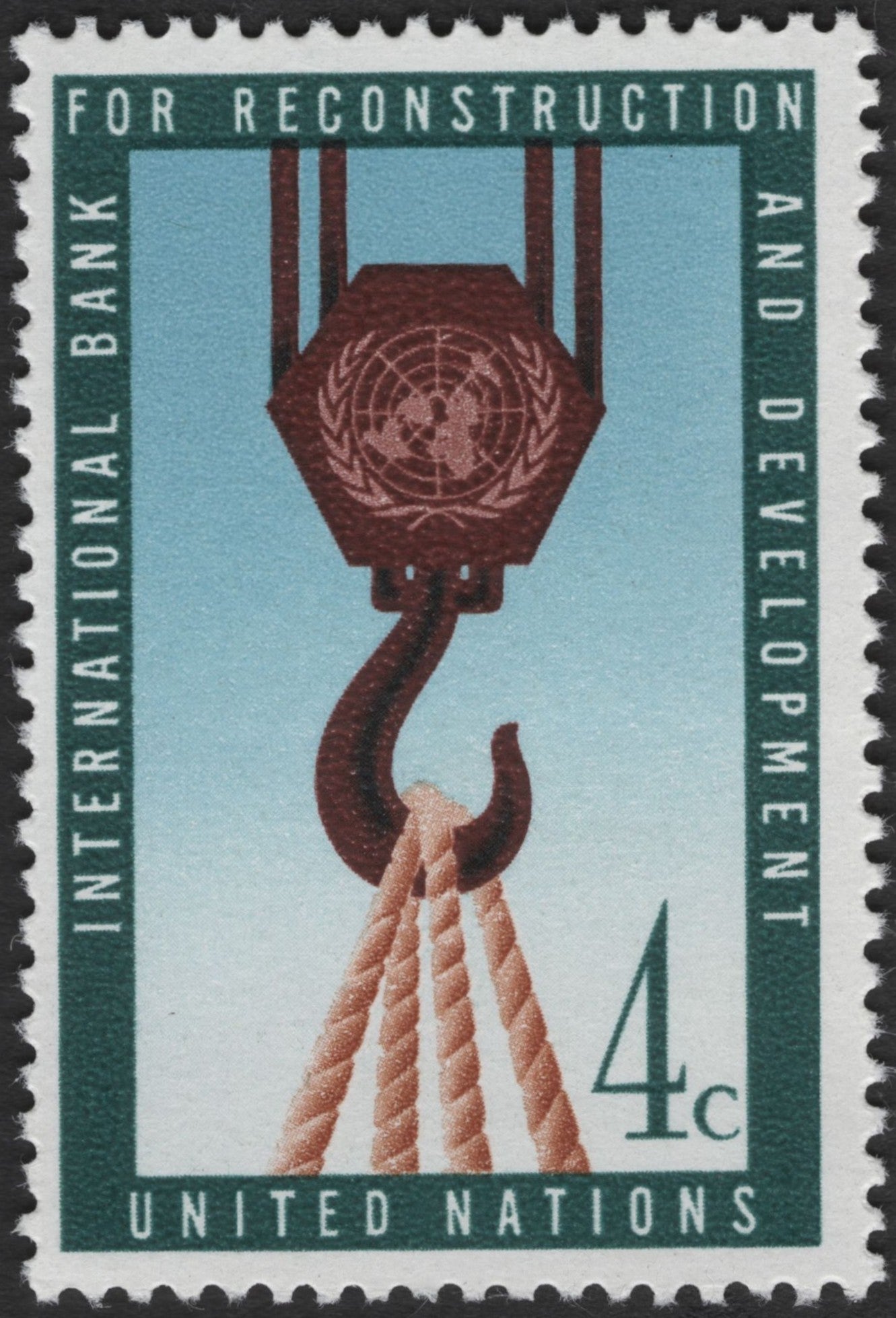 SCG3187 - United Nations 1965 – International Bank for Reconstruction and Development (IBRD) 4c Stamp