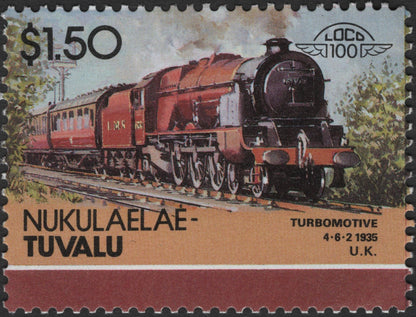 SCG3188 - Tuvalu 1985 Turbomotive 4-6-2 (1935) Locomotive Pair – Nukulaelae Island Issue