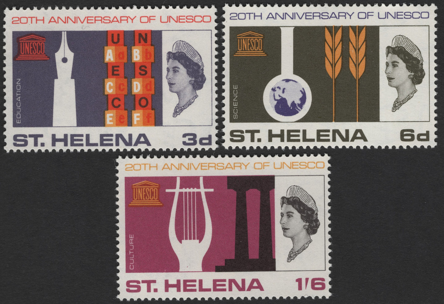 SCG3201 - St. Helena 1966 – 20th Anniversary of UNESCO (Education, Science & Culture)