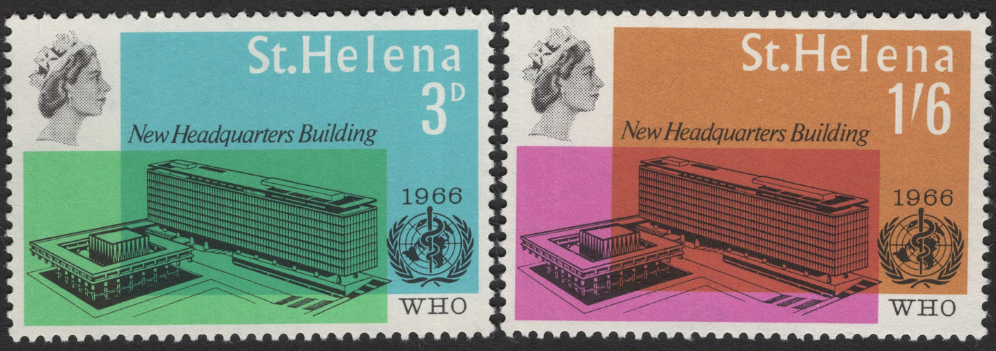 SCG3195 - St. Helena 1966 WHO Headquarters Stamps