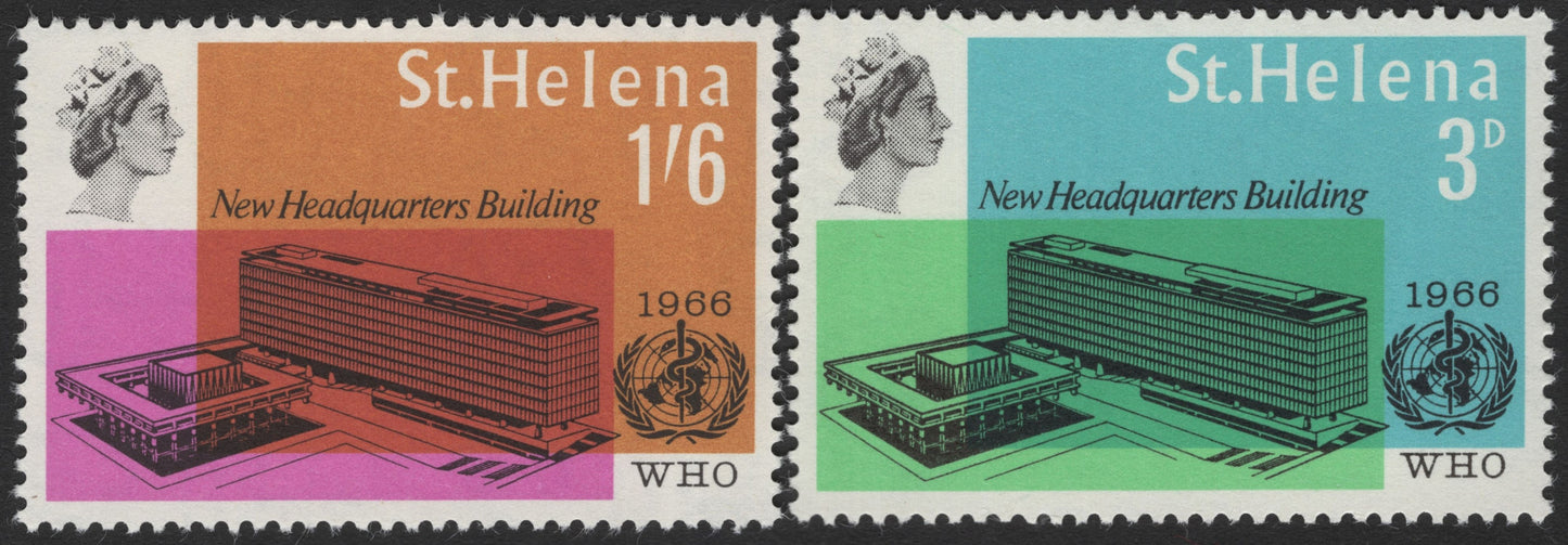 SCG3200 - St. Helena 1966 – WHO New Headquarters Building Stamps