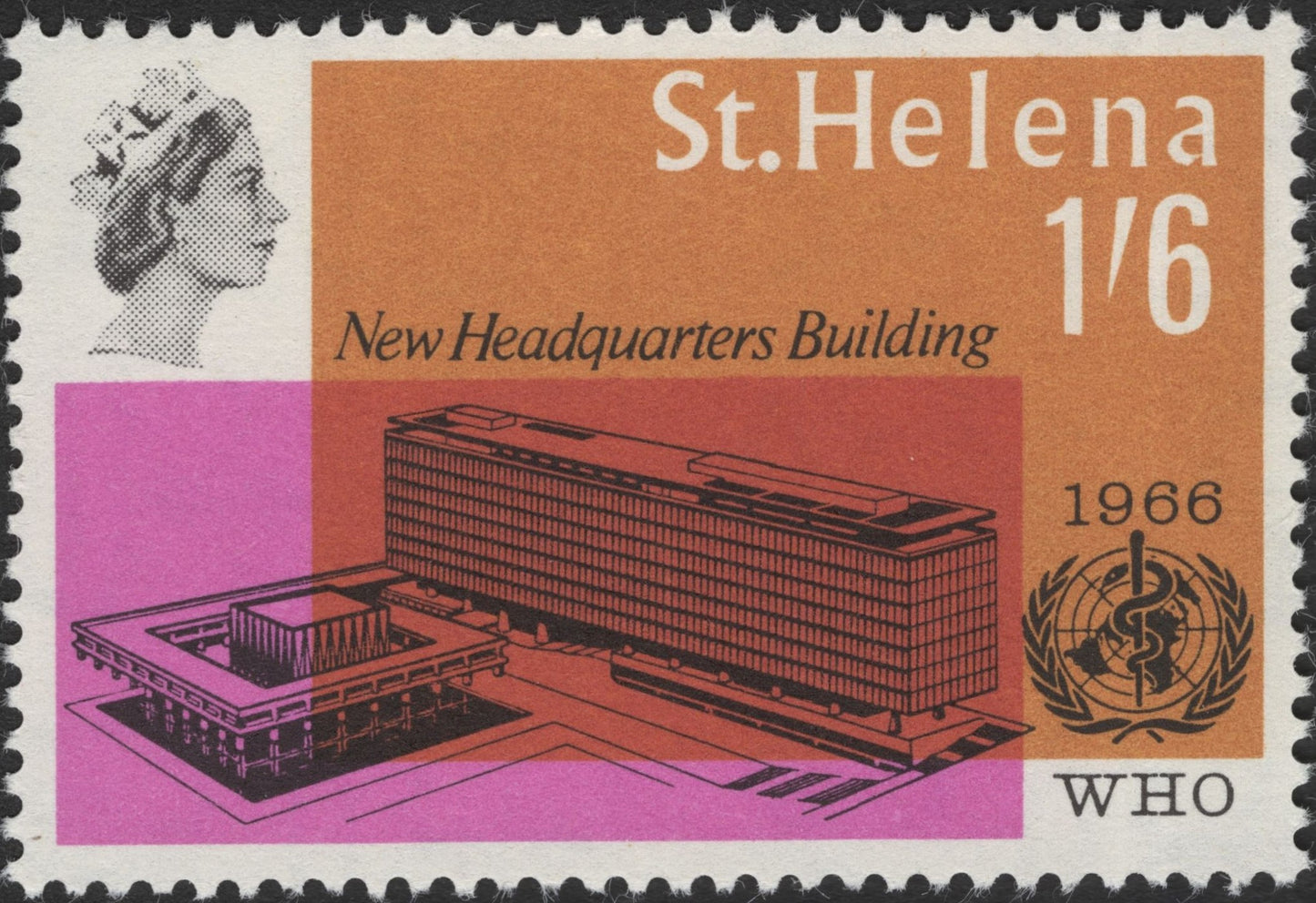 SCG3200 - St. Helena 1966 – WHO New Headquarters Building Stamps