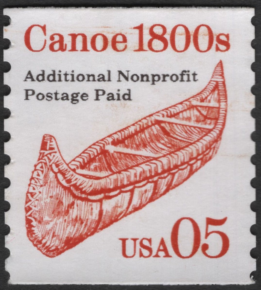 SCG3232 - USA 5¢ Canoe 1800s Nonprofit Postage Stamp