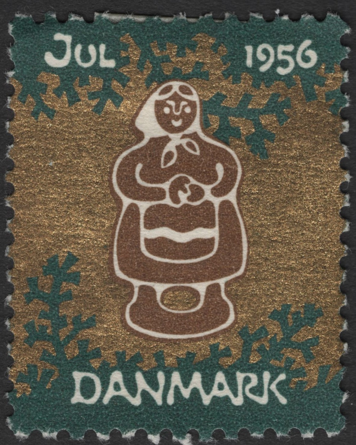 SCG3236 - Denmark 1956 Christmas Seal – Woman with Heart