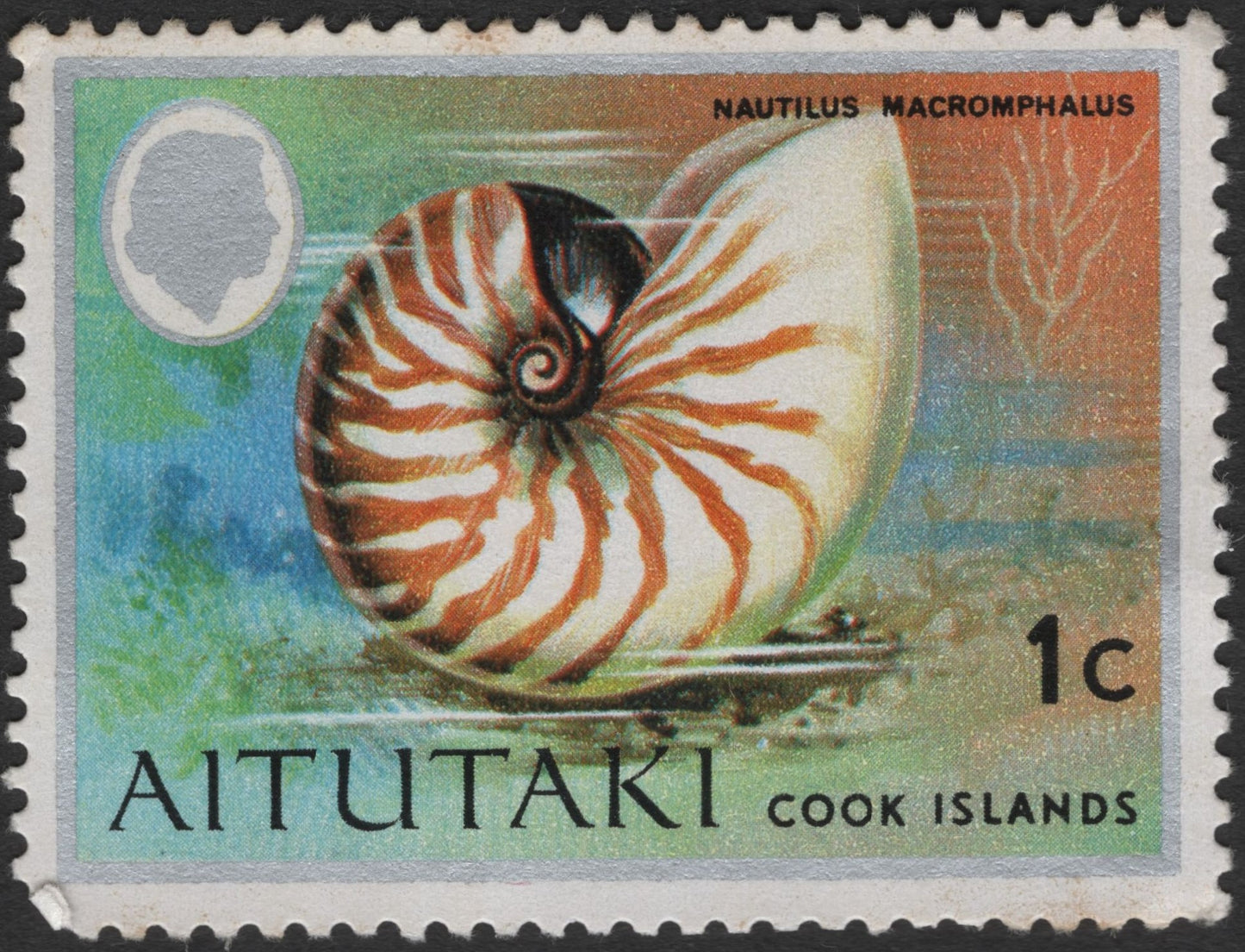 SCG3210 - Aitutaki 1c Nautilus Stamp – Cook Islands