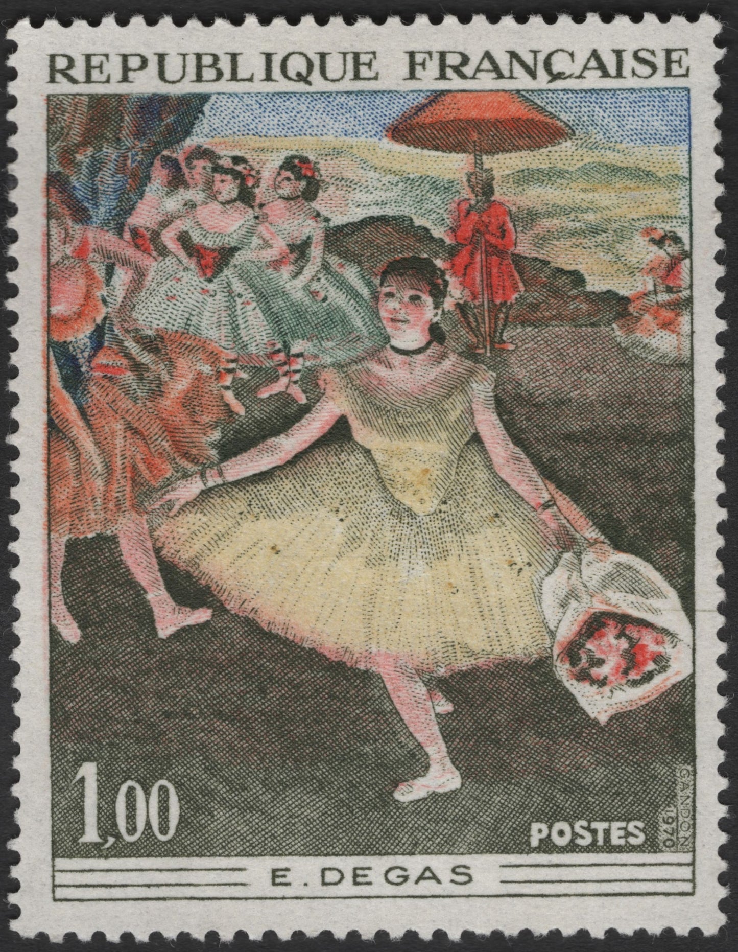 SCG3206 - France 1970 - Edgar Degas “Ballet Dancers” Stamp